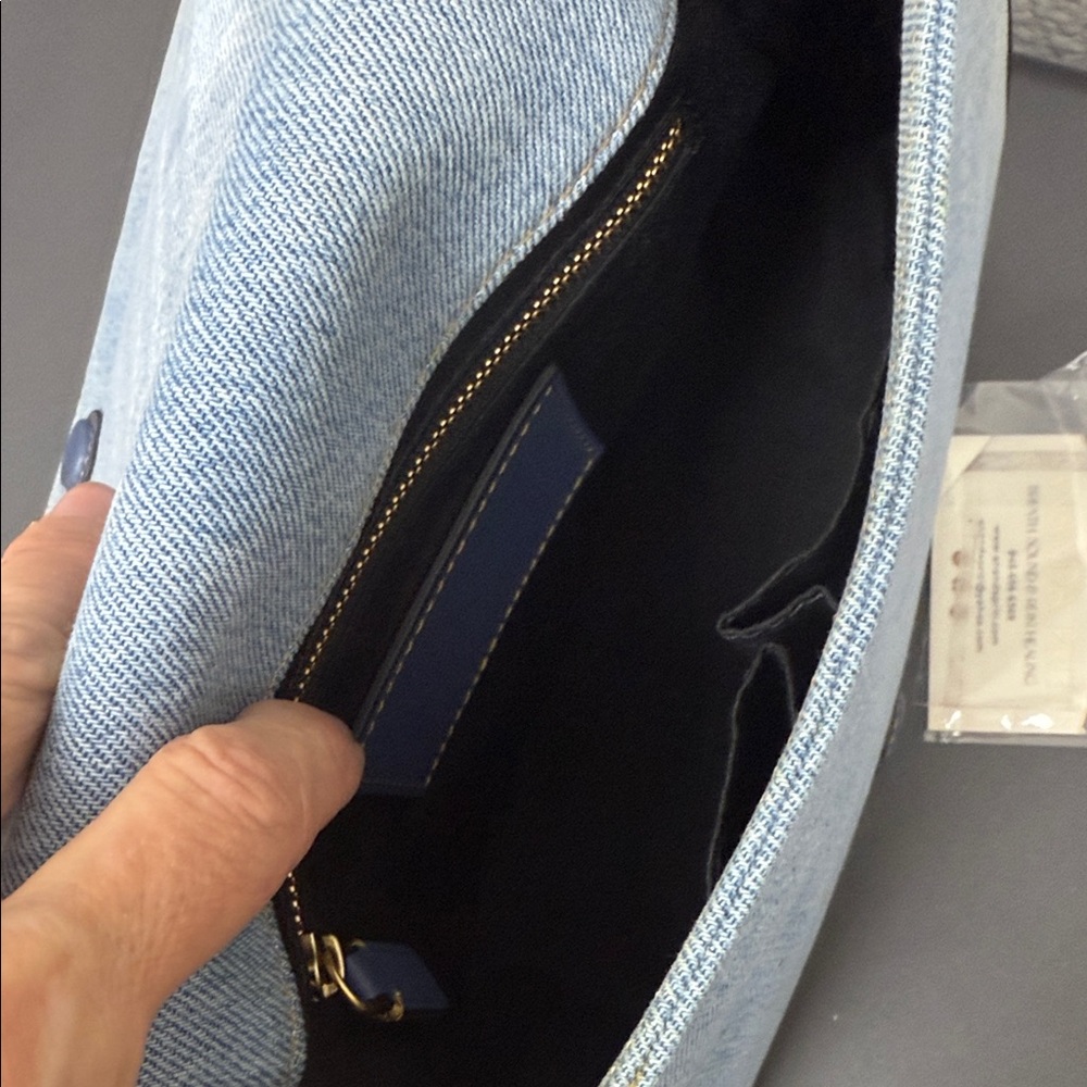 Mark Jacobs Nomad Studded Chic Denim and Gold Studded Crossbody Bag - Picture 11 of 16